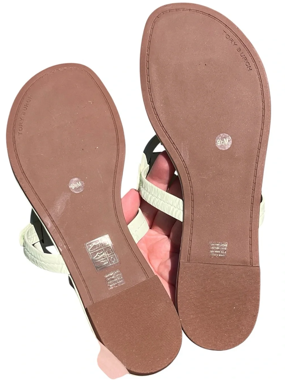 Tory Burch NEW Women’s Miller Patent Leather Sandals in Meadow Mist Size 9.5